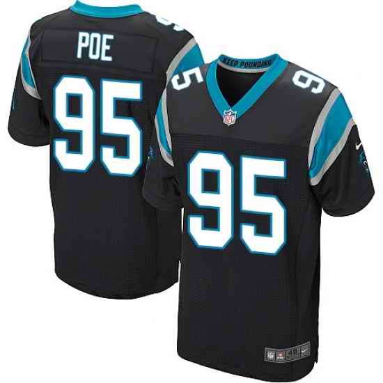 Nike Panthers #95 Dontari Poe Black Team Color Mens Stitched NFL Elite Jersey